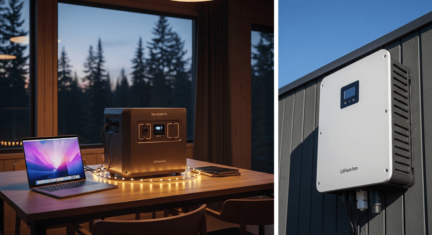 battery power station high quality professional showcase of a unit powering multiple devices outdoors