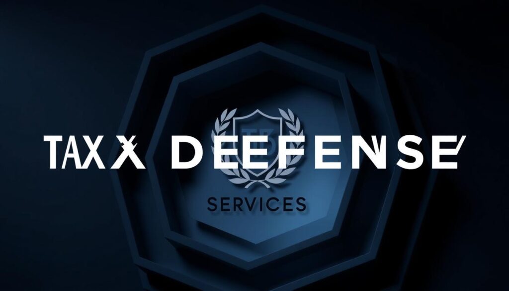 A sophisticated logo-style image showcasing the "Tax Defense Network Services" brand. The composition features a central emblem or crest-like icon with a clean, minimalist design. The icon incorporates symbolic elements such as a shield, laurel wreath, or financial/legal-themed motifs, all rendered in a muted, professional color palette of blues, grays, and silvers. The emblem is positioned against a backdrop of nested geometric shapes, creating depth and a sense of authority. Subtle gradients and light sources instill the image with a sense of depth, dimension and prestige, reflecting the brand's expertise in tax relief services. The overall aesthetic is modern, refined and conveys an impression of trust, reliability and high-quality professional services.