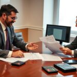 Tax relief experts reviewing client documents and tax forms