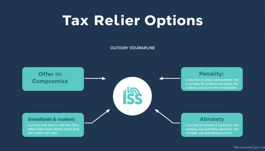 Tax relief services explanation diagram showing different IRS programs Tax relief services explanation diagram showing different IRS programs
